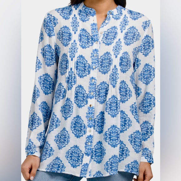NANETTE NANETTE LEPORE Printed Tunic Blue - Picture 1 of 10